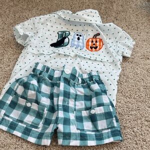 Halloween Themed Baby Outfit with Ghost and Pumpkin